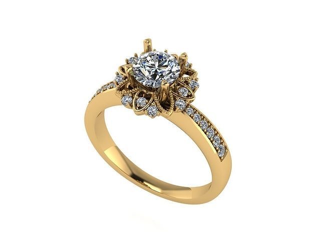 Women diamond engagement ring 3d render 3D print model