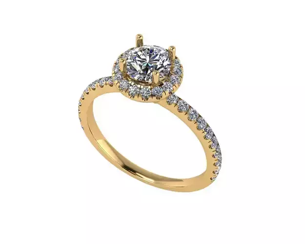Women diamond engagement ring 3d render
