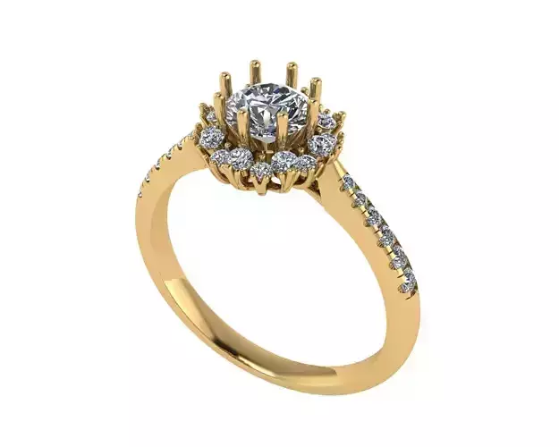 Women diamond engagement ring 3d render