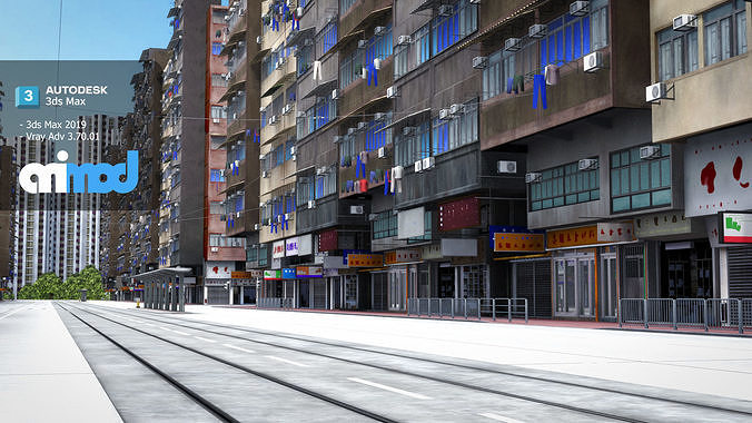 HK Street 0001 3D model 4