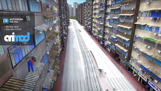 HK Street 0001 3D model 3