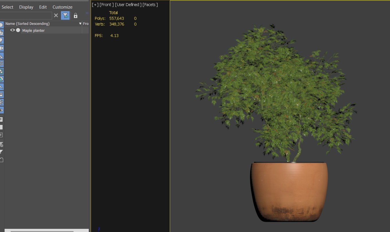 Maple planter 3D model_4