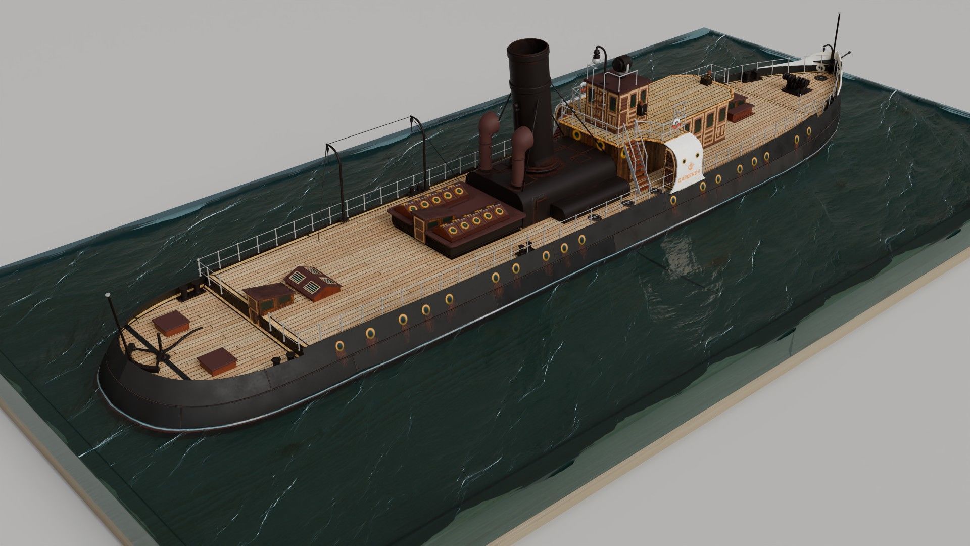 Gardenga river icebreaker 1904 3D model_5