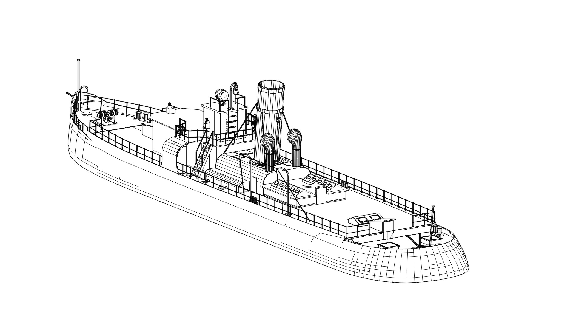 Gardenga river icebreaker 1904 3D model_8