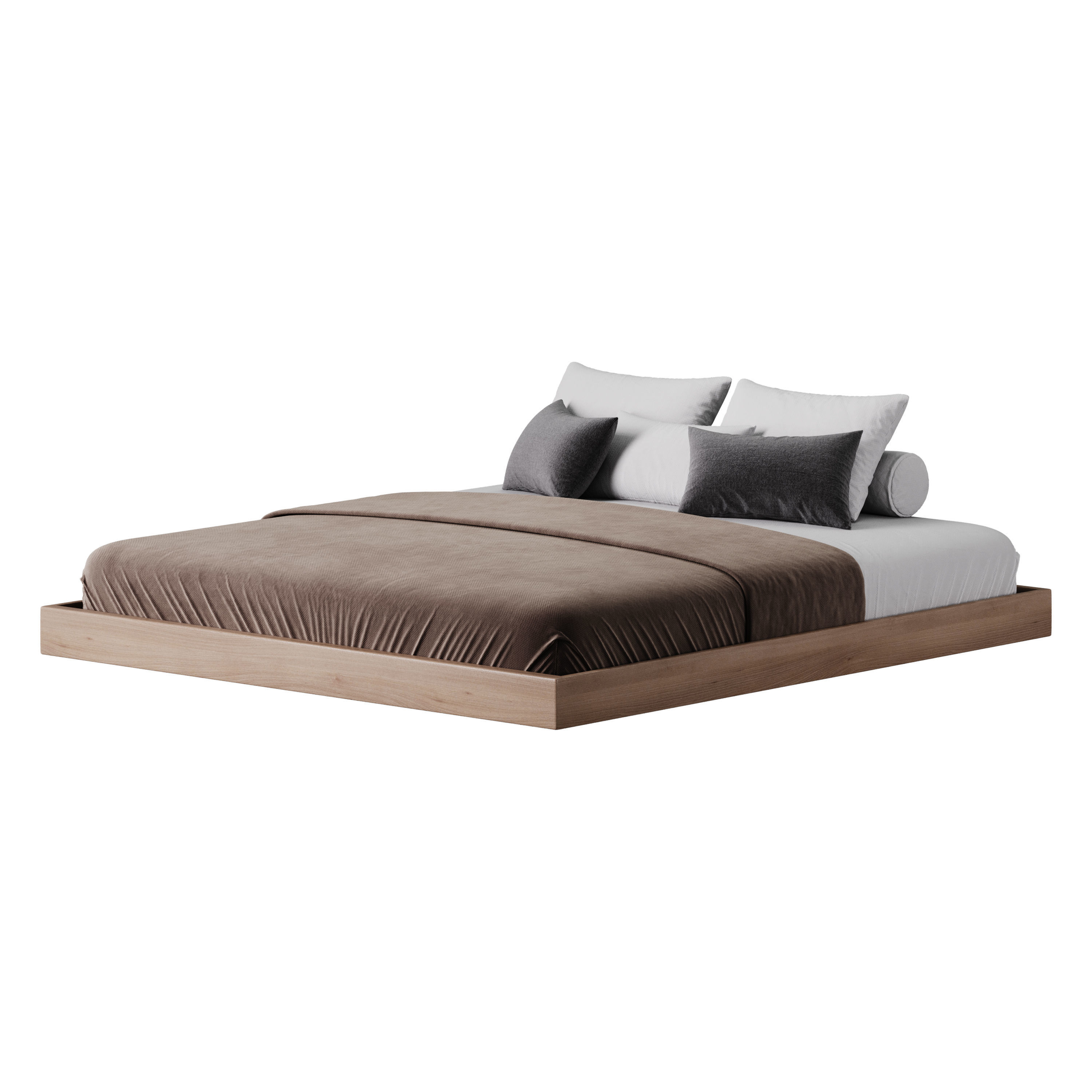 Espresso Platform Bed 3D model_8