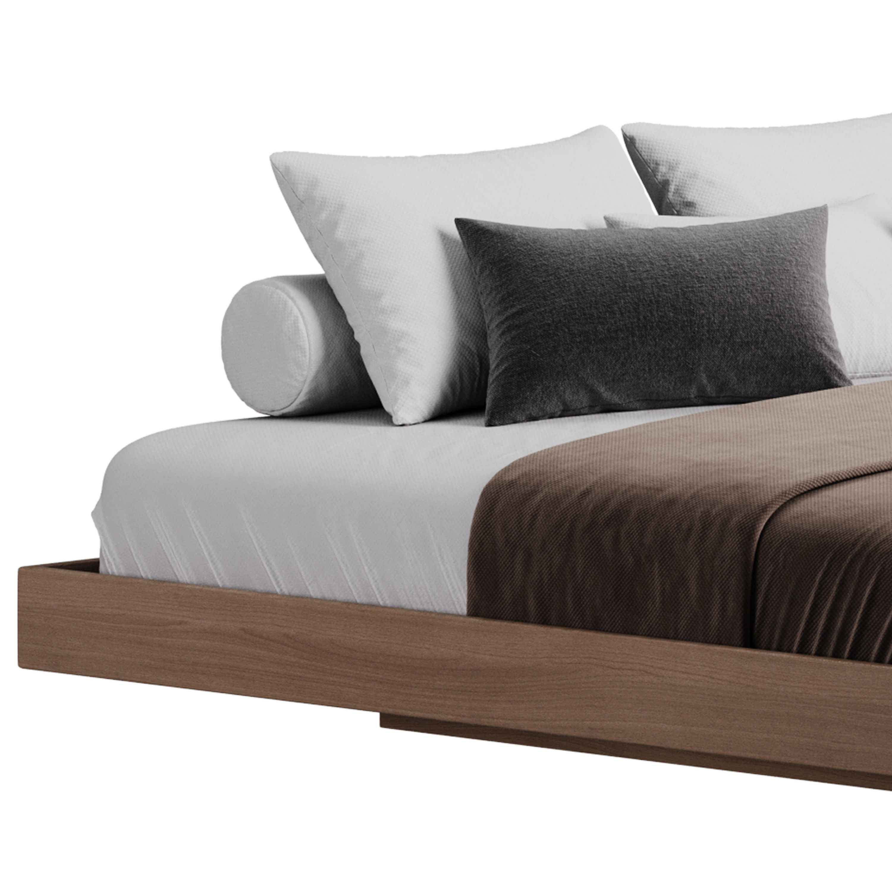Espresso Platform Bed 3D model_12