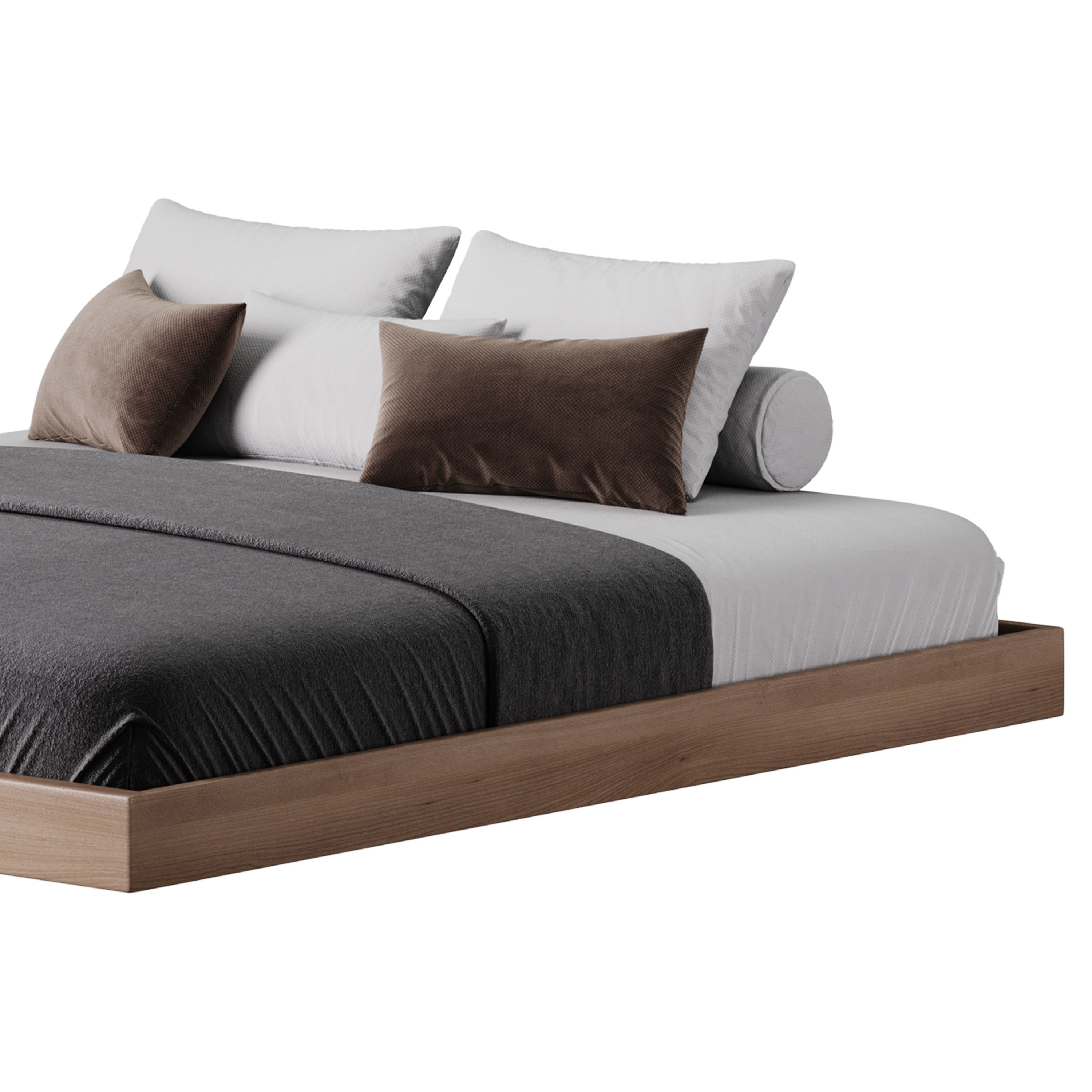 Espresso Platform Bed 3D model_6