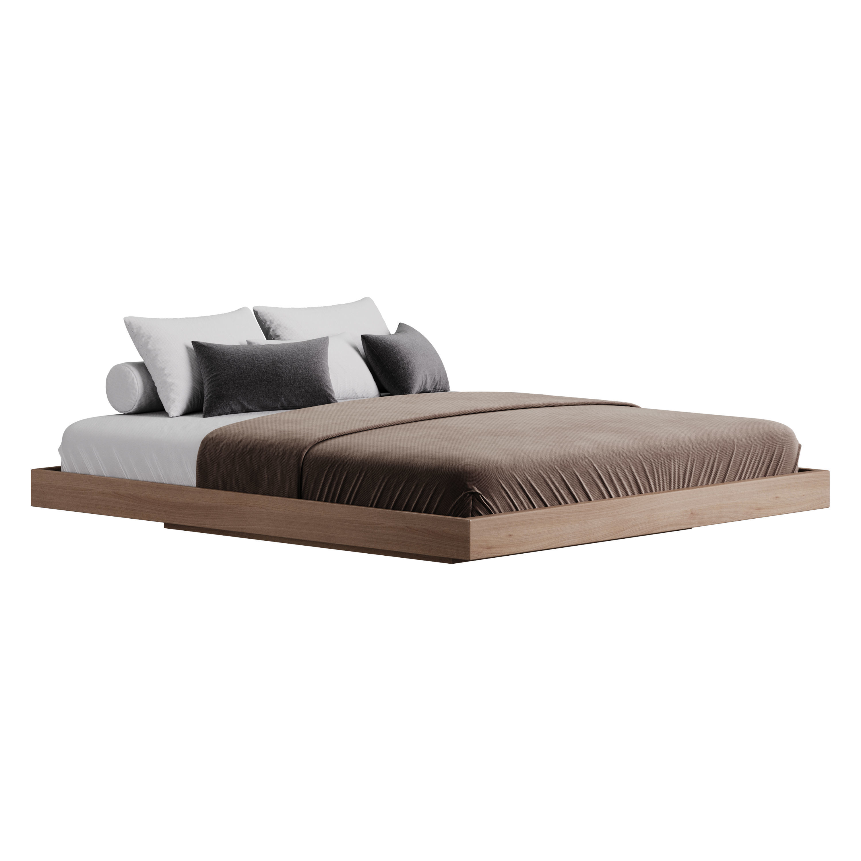 Espresso Platform Bed 3D model_11