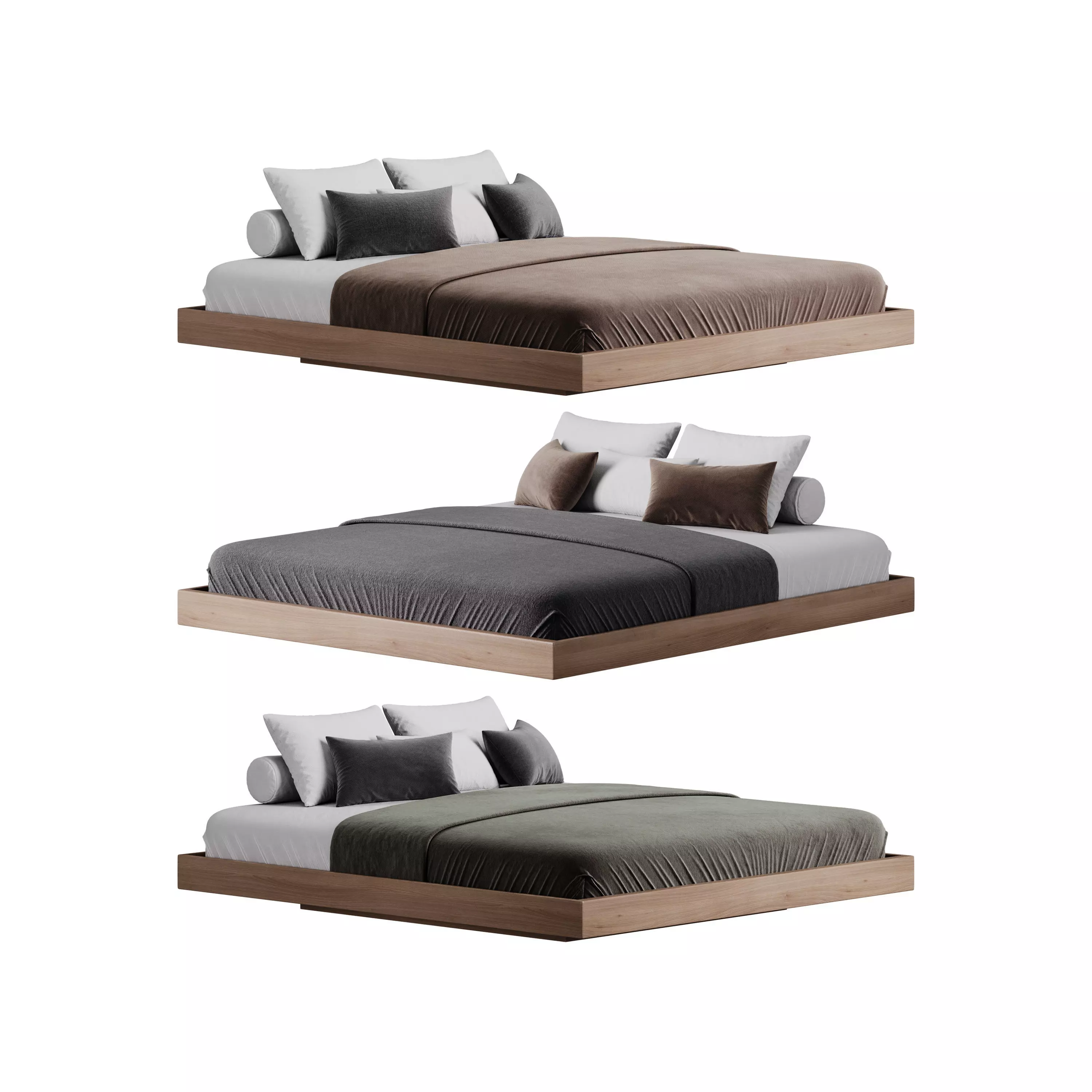 Espresso Platform Bed 3D model_0