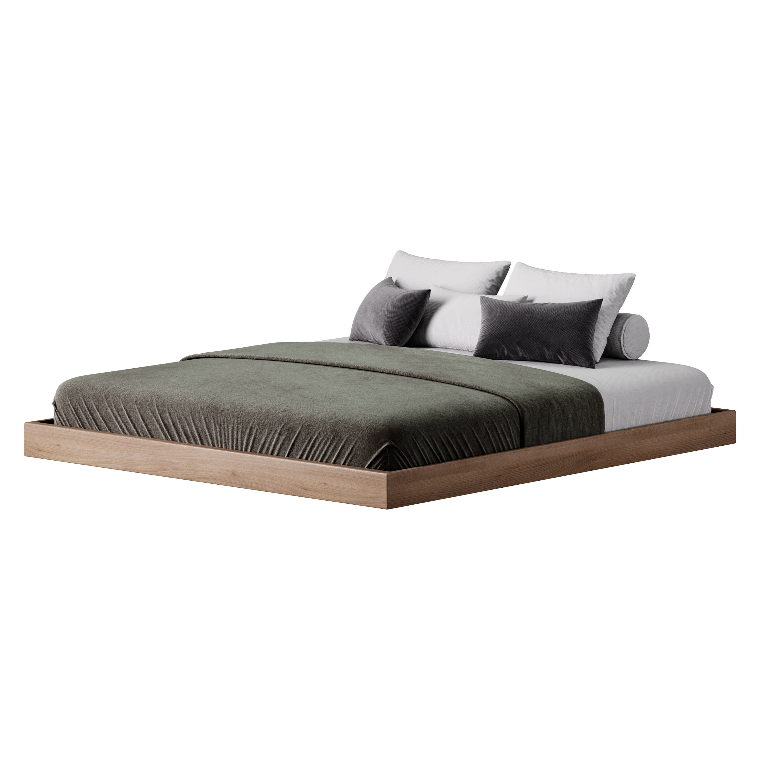 Espresso Platform Bed 3D model_4