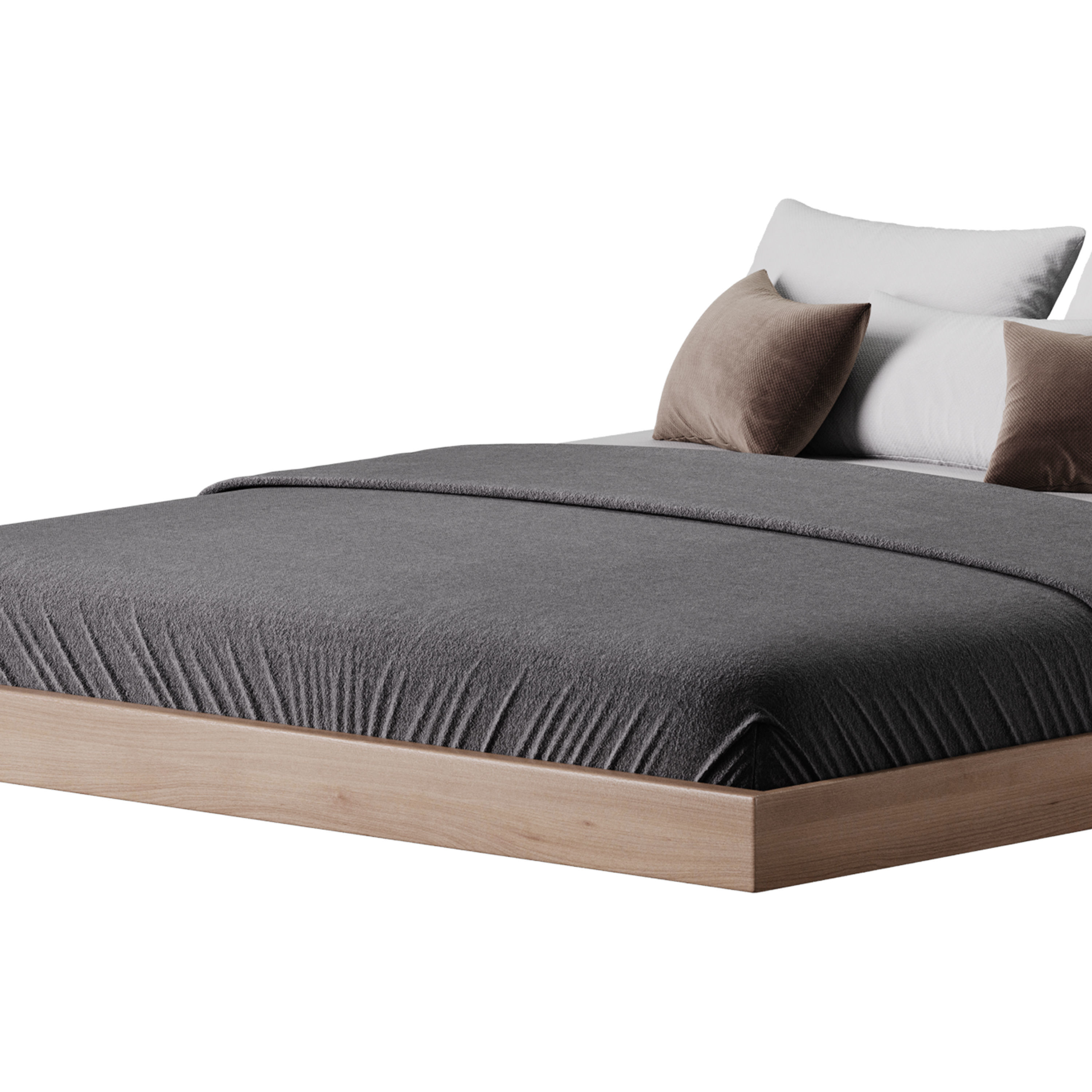 Espresso Platform Bed 3D model_7