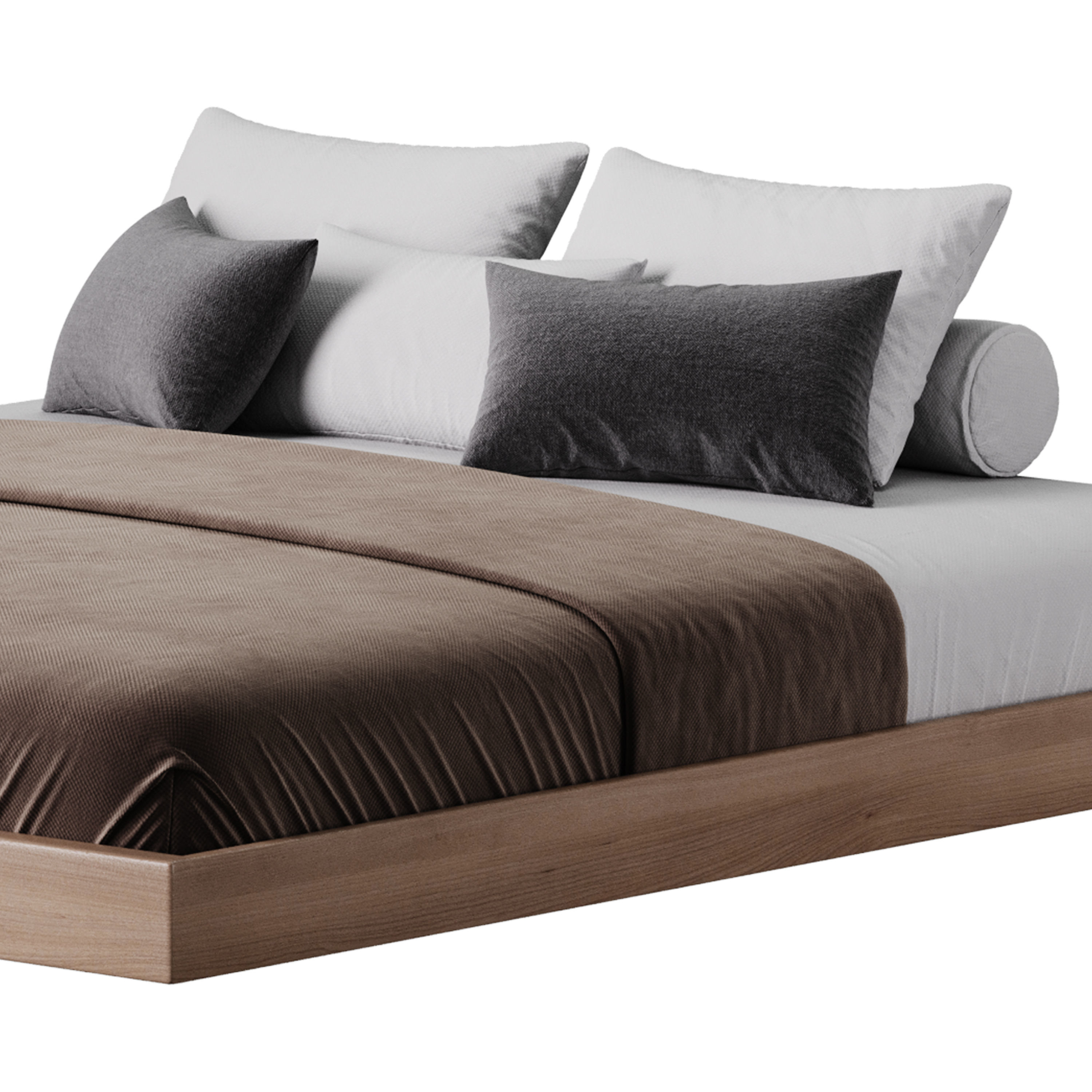 Espresso Platform Bed 3D model_9