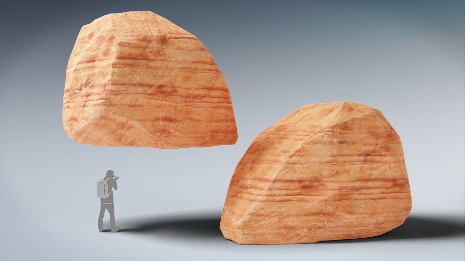 Stylized Rock Desert collection 15 Low-poly 3D model - V2 Low-poly 3D model_4