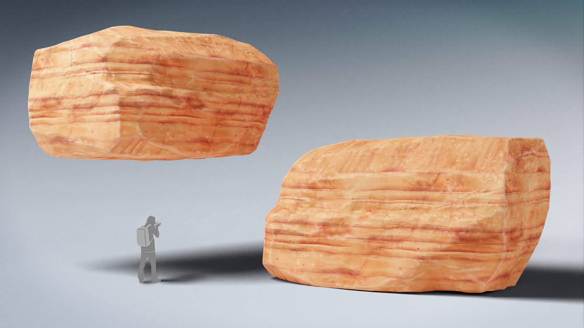 Stylized Rock Desert collection 15 Low-poly 3D model - V2 Low-poly 3D model_2