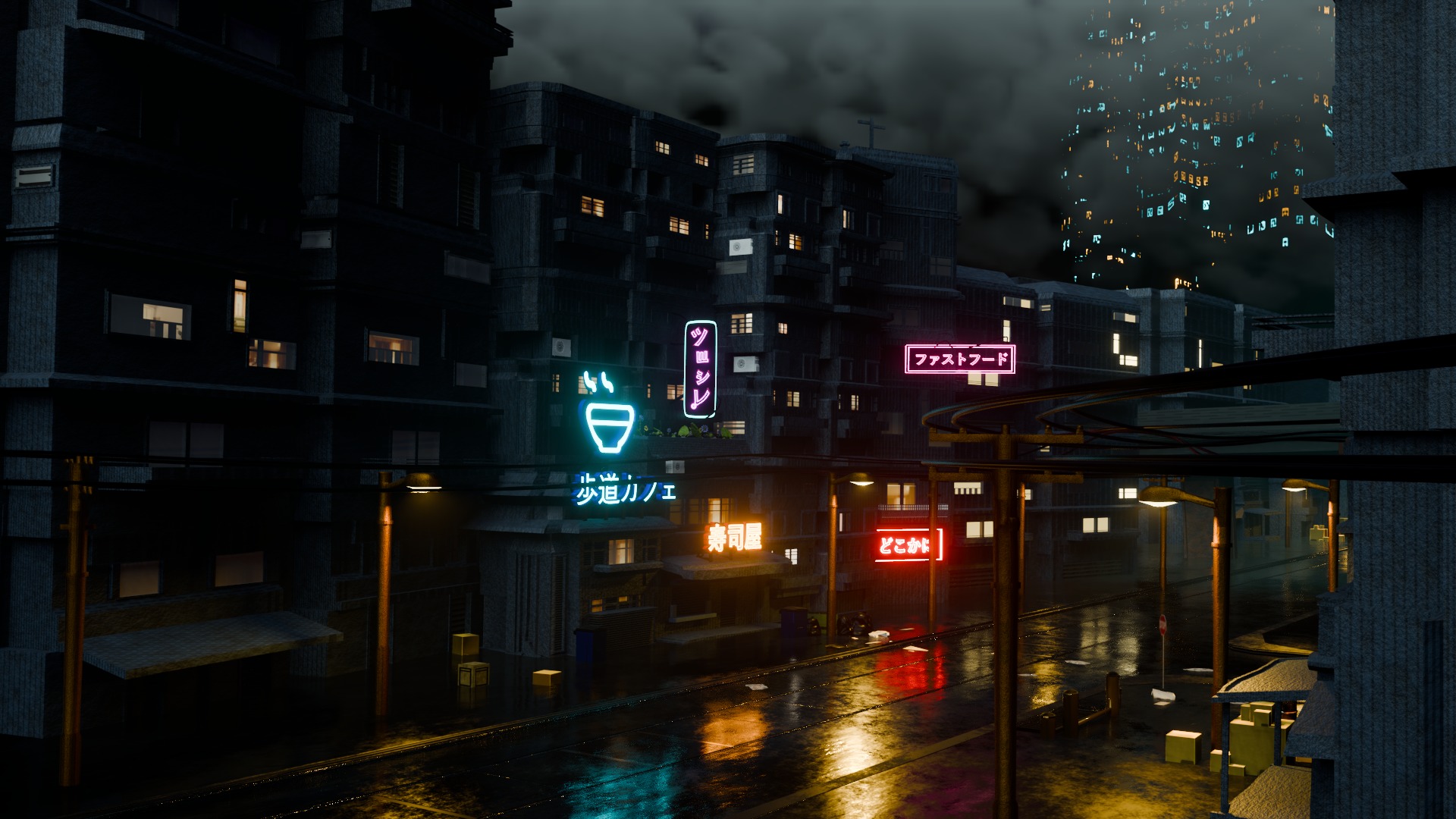 Modern city steet with 500 OBJECTS 3D model_3