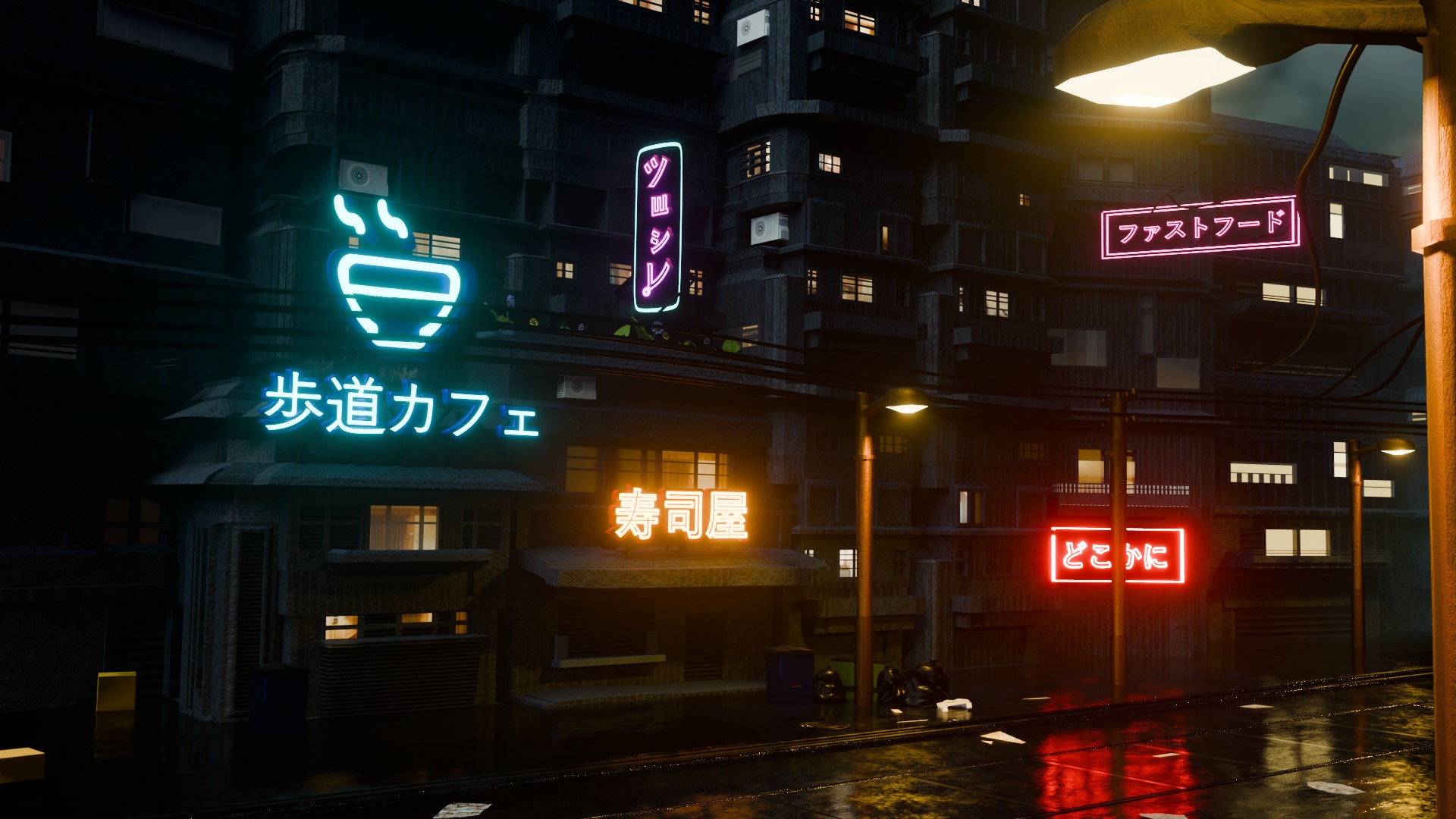 Modern city steet with 500 OBJECTS 3D model_9