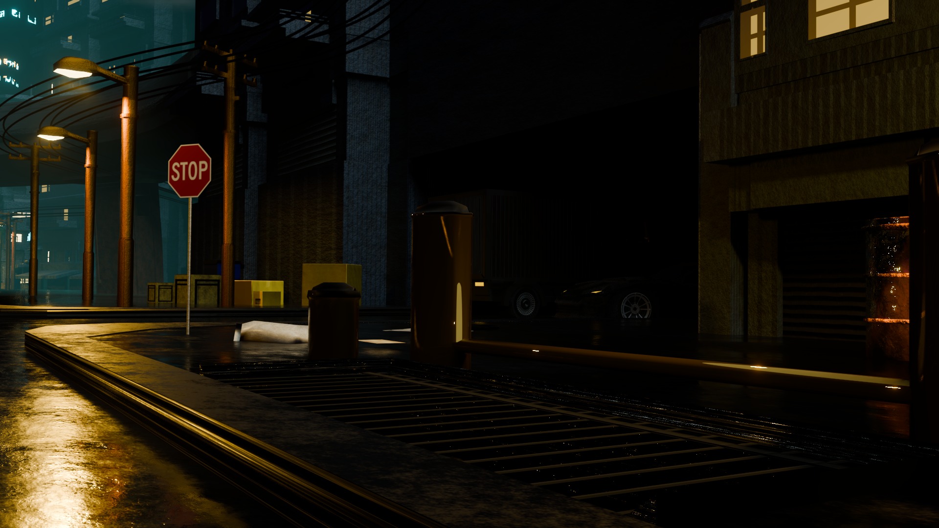 Modern city steet with 500 OBJECTS 3D model_5