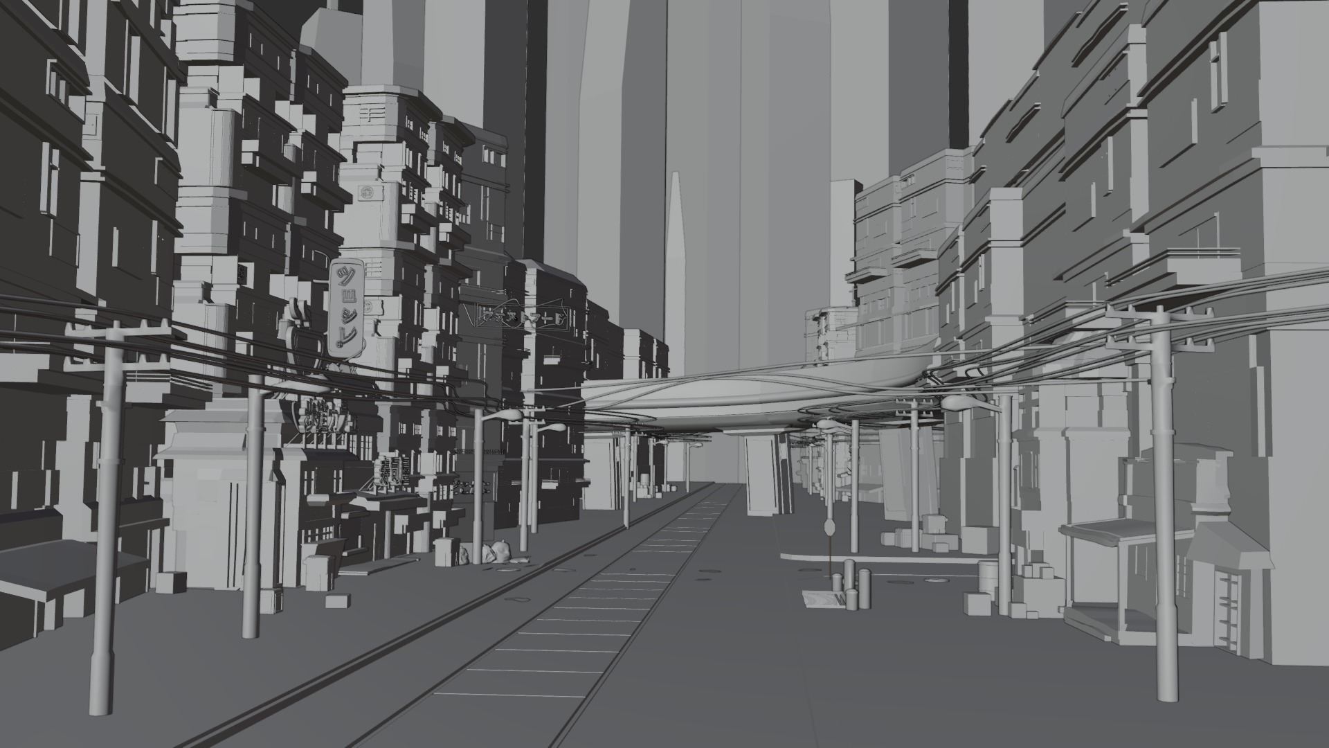 Modern city steet with 500 OBJECTS 3D model_6