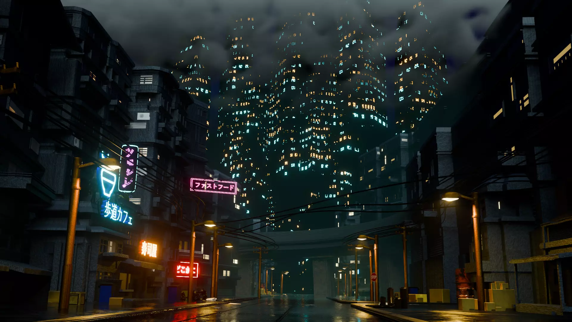 Modern city steet with 500 OBJECTS 3D model_0