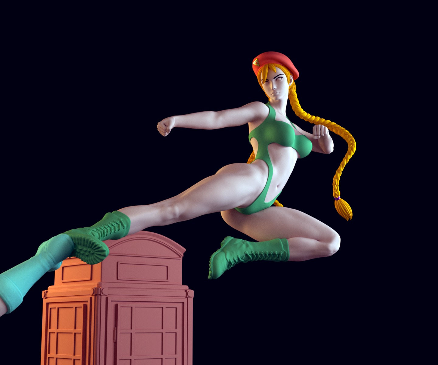 Chun-Li VS Cammy - Street Fighter - Diorama 3D print model_2