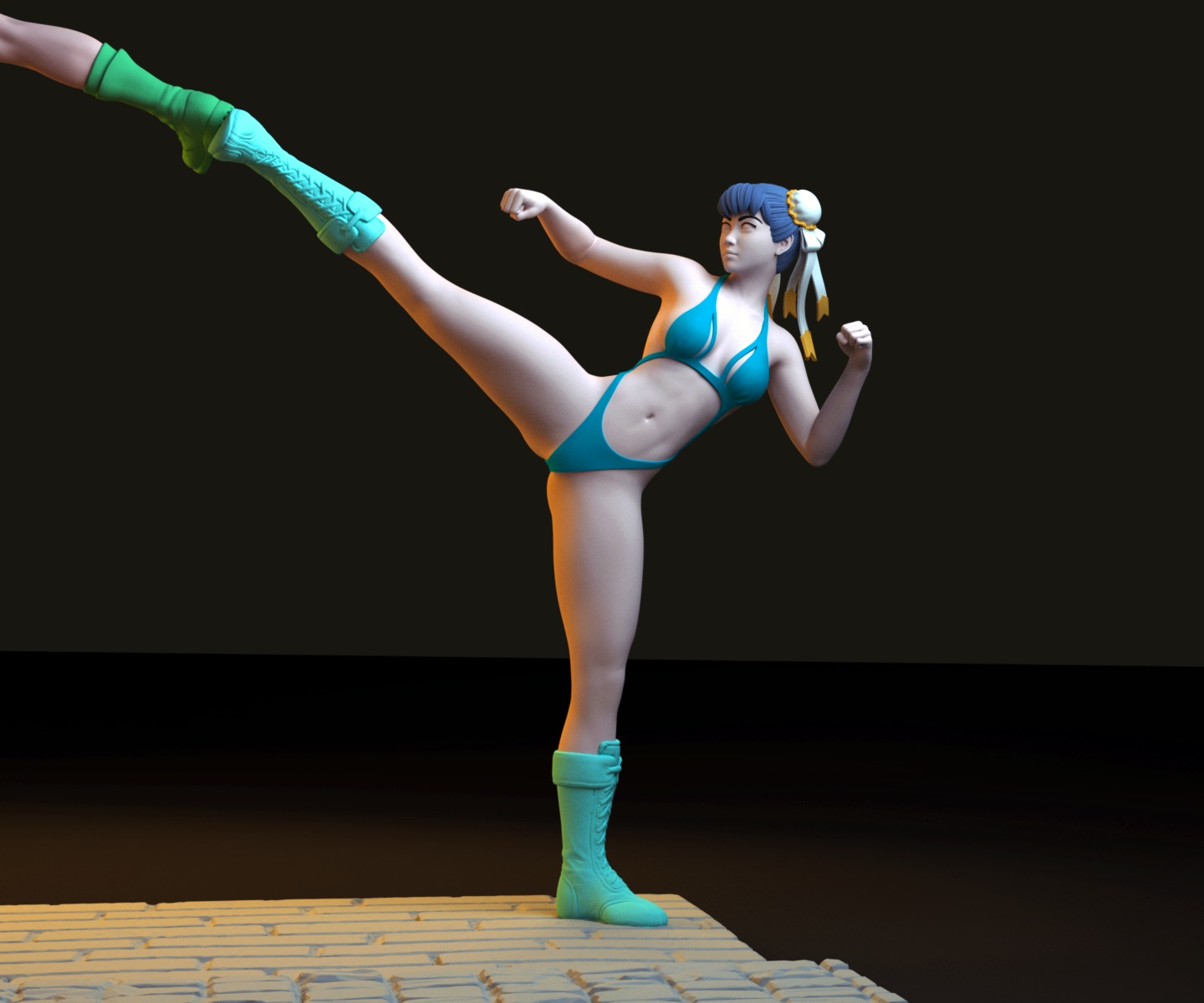 Chun-Li VS Cammy - Street Fighter - Diorama 3D print model_4