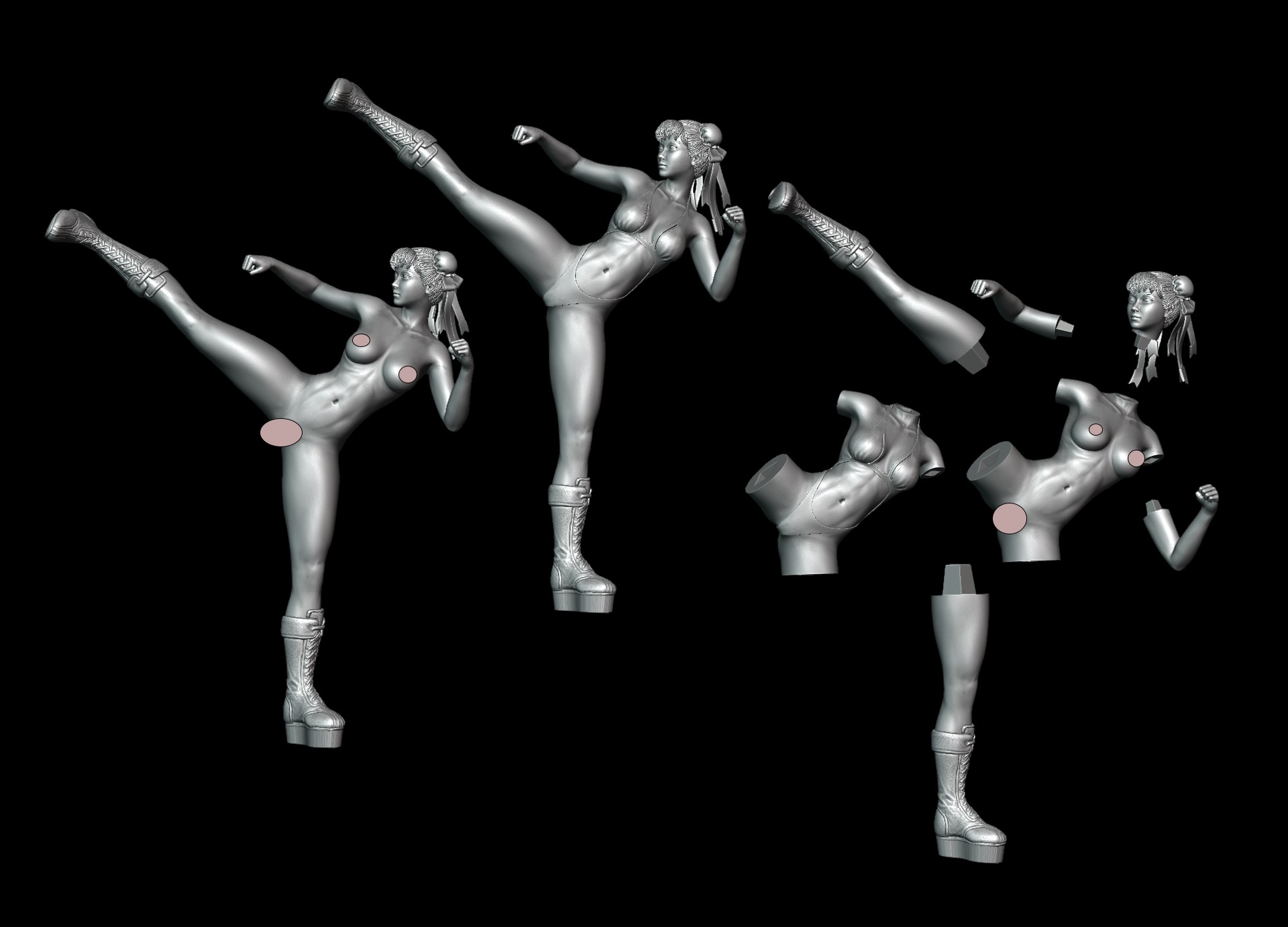 Chun-Li VS Cammy - Street Fighter - Diorama 3D print model_19