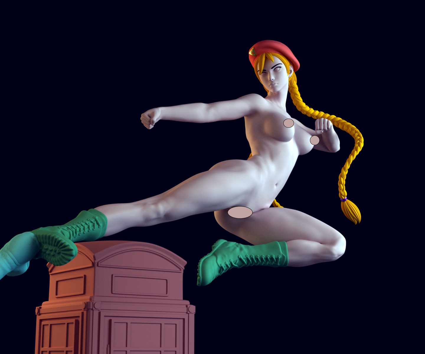 Chun-Li VS Cammy - Street Fighter - Diorama 3D print model_3