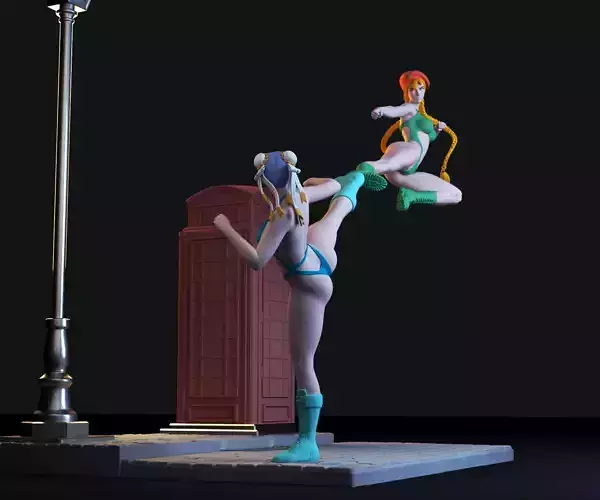 Chun-Li VS Cammy - Street Fighter - Diorama