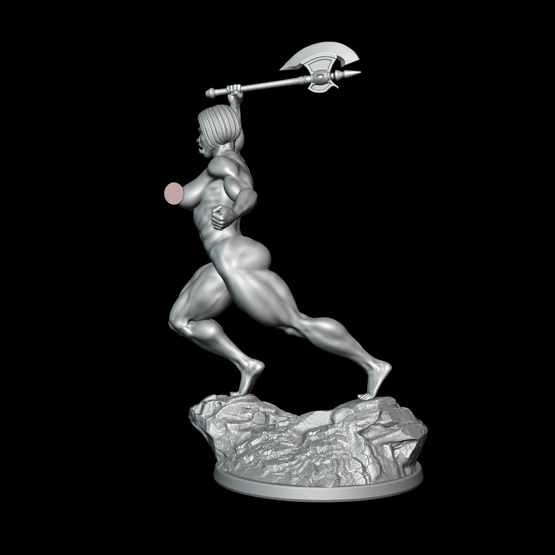 Orc Female Warrior 3D print model_8
