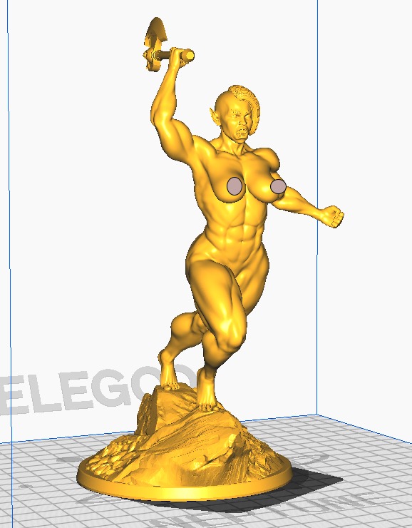 Orc Female Warrior 3D print model_10