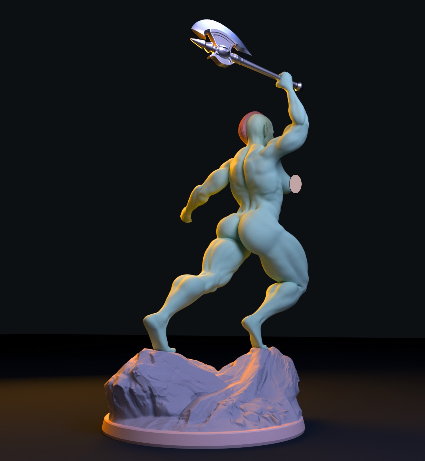 Orc Female Warrior 3D print model_3