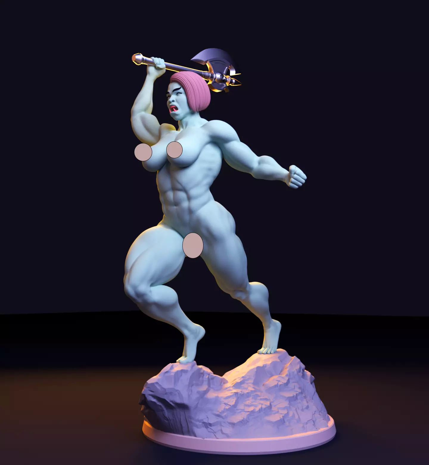 Orc Female Warrior 3D print model_0