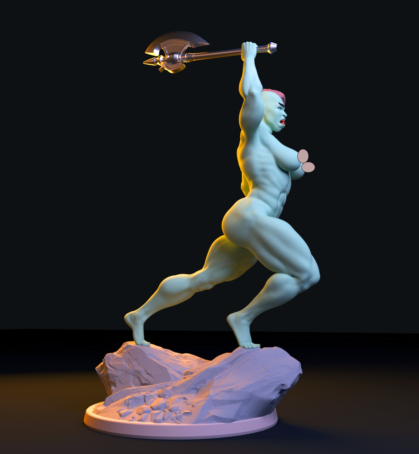 Orc Female Warrior 3D print model_4