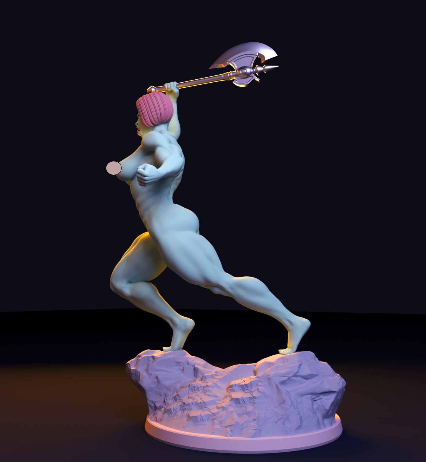 Orc Female Warrior 3D print model_1