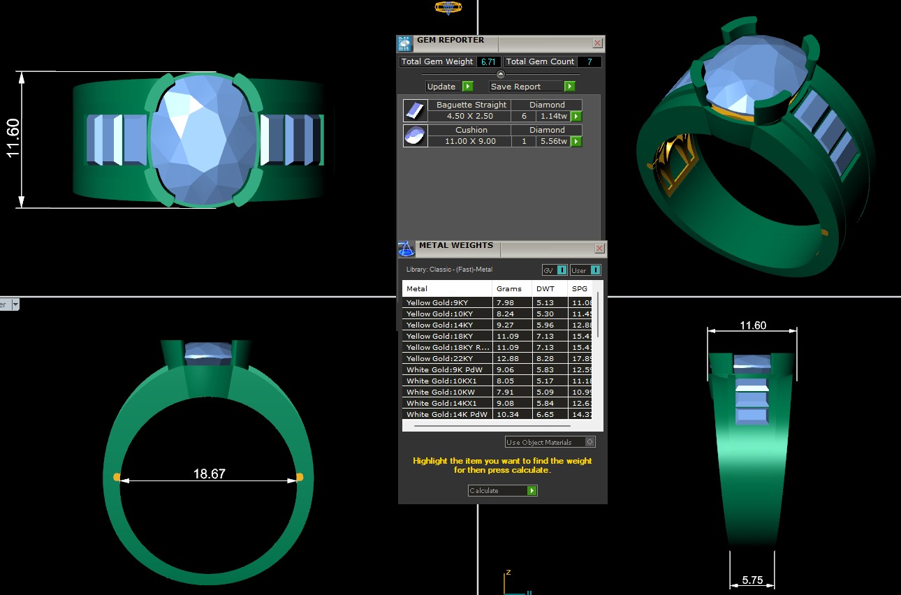 Men diamond ring 3d render 3D print model_6