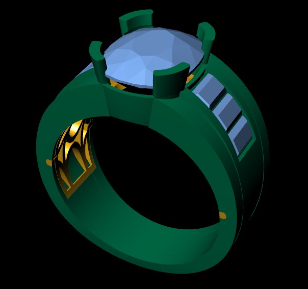 Men diamond ring 3d render 3D print model_8