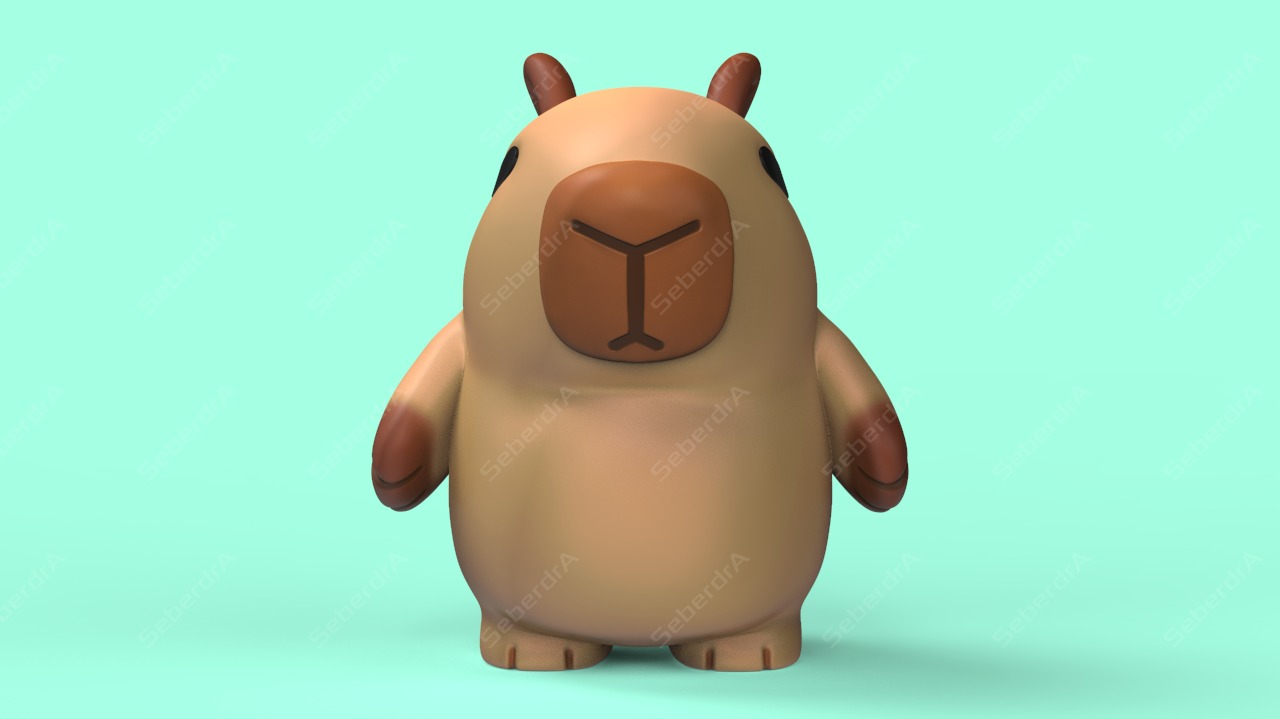 Cute Capybara STL and VRML for 3D print model_1