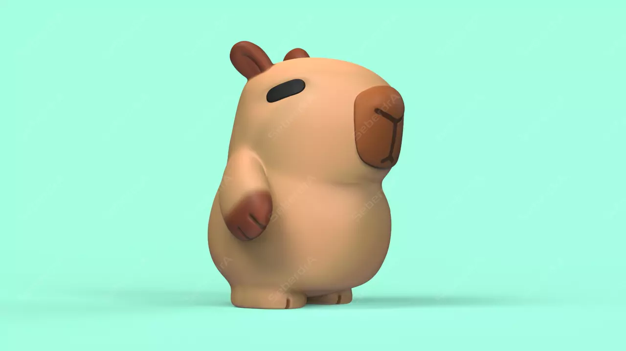 Cute Capybara STL and VRML for 3D print model_0