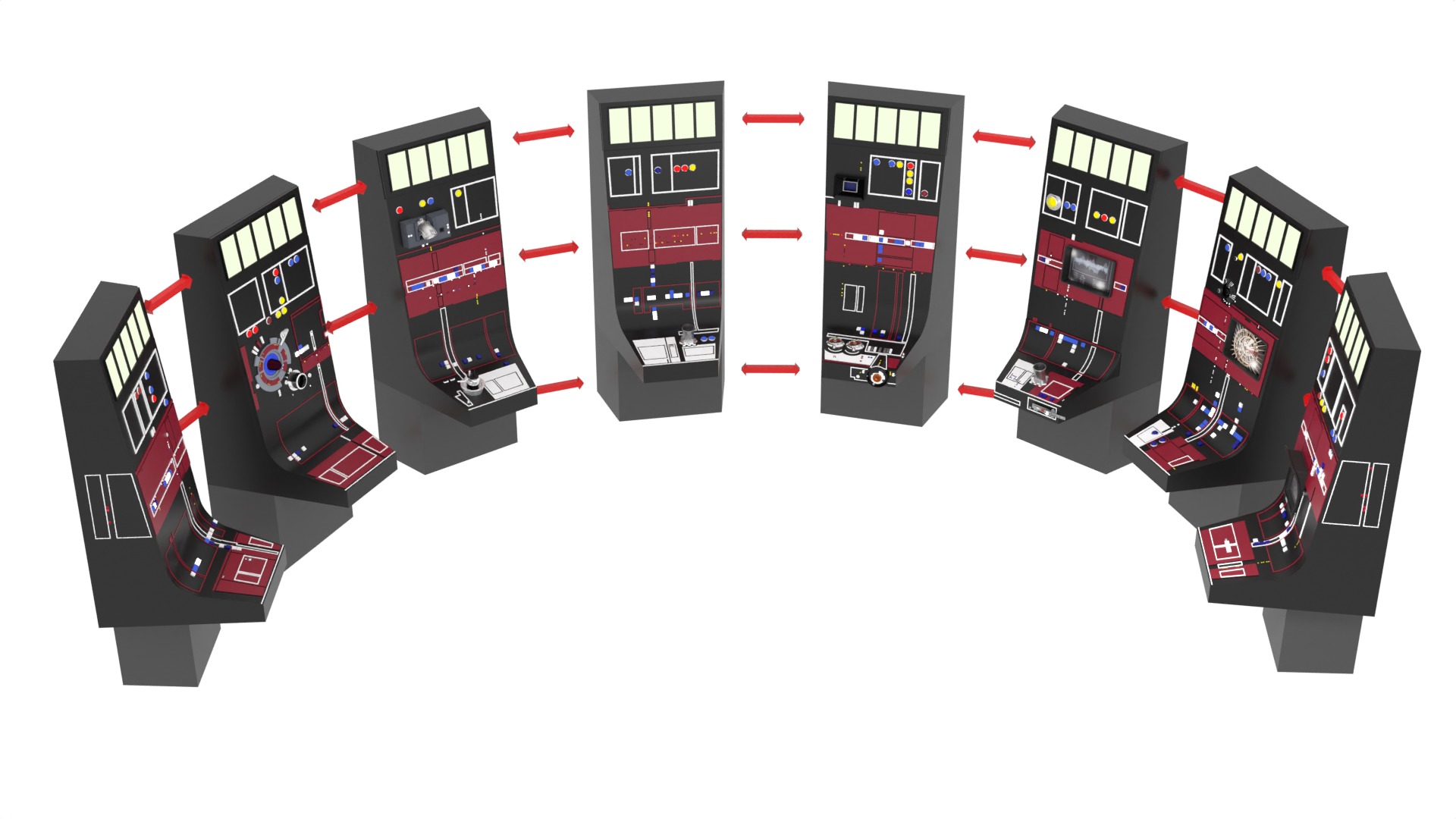 Set 3a - Control Panels Wall 1-6 scale Hottoys 3D print model_67