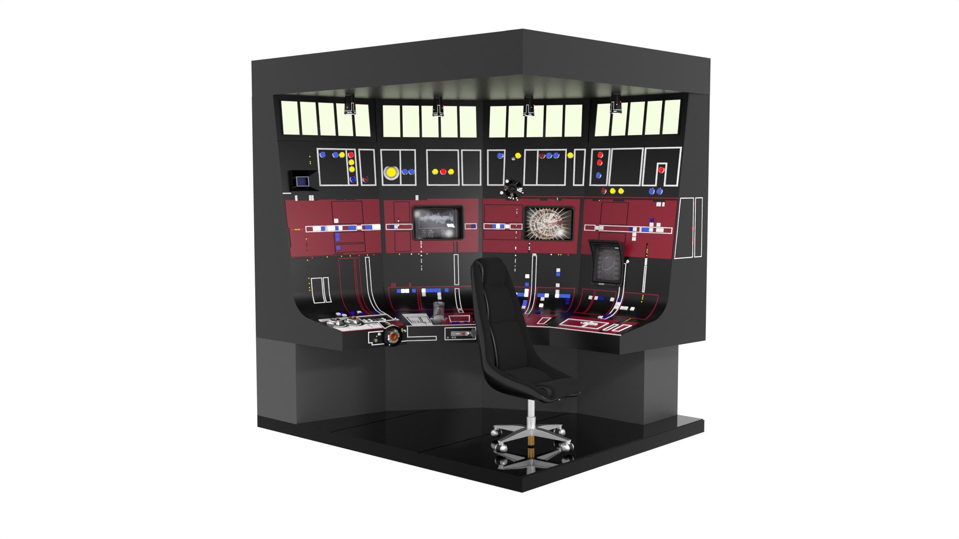 Set 3a - Control Panels Wall 1-6 scale Hottoys 3D print model_10