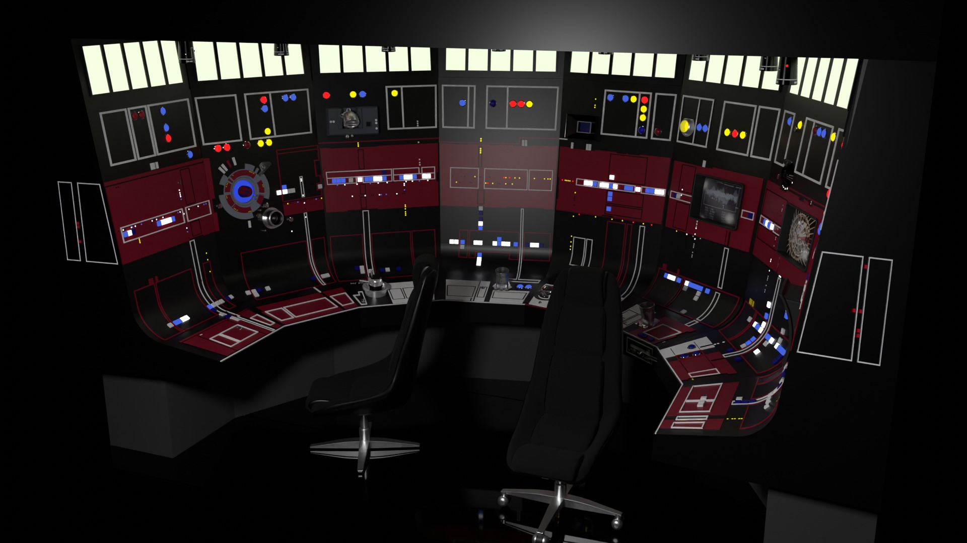 Set 3a - Control Panels Wall 1-6 scale Hottoys 3D print model_9