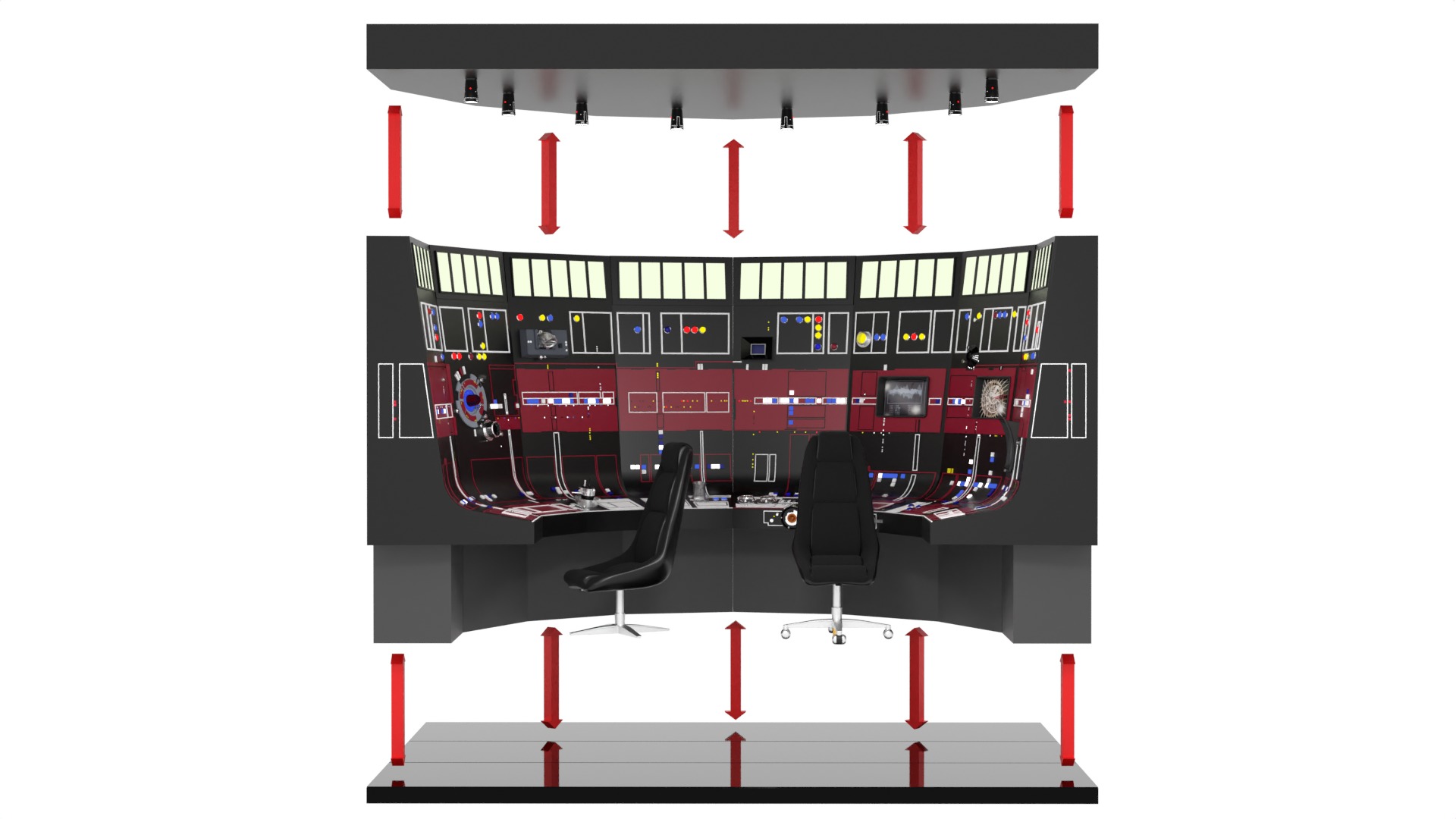 Set 3a - Control Panels Wall 1-6 scale Hottoys 3D print model_31