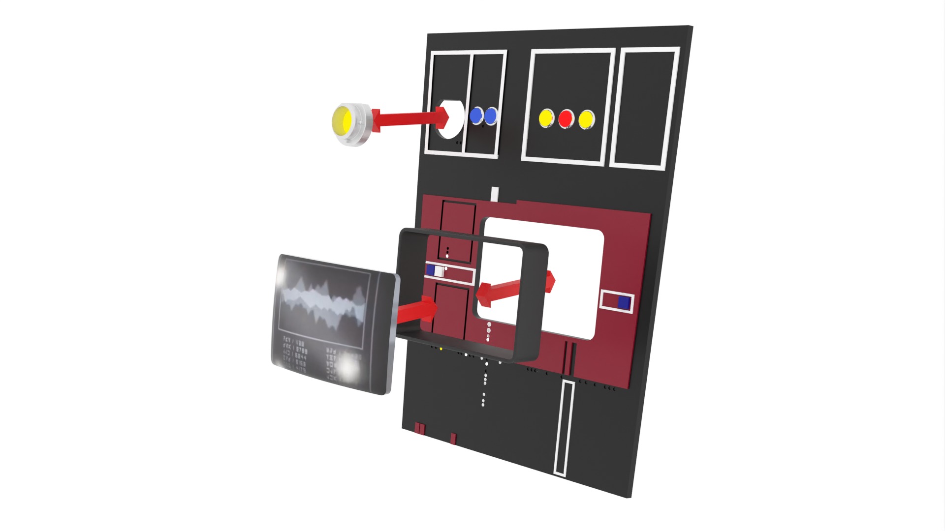 Set 3a - Control Panels Wall 1-6 scale Hottoys 3D print model_68