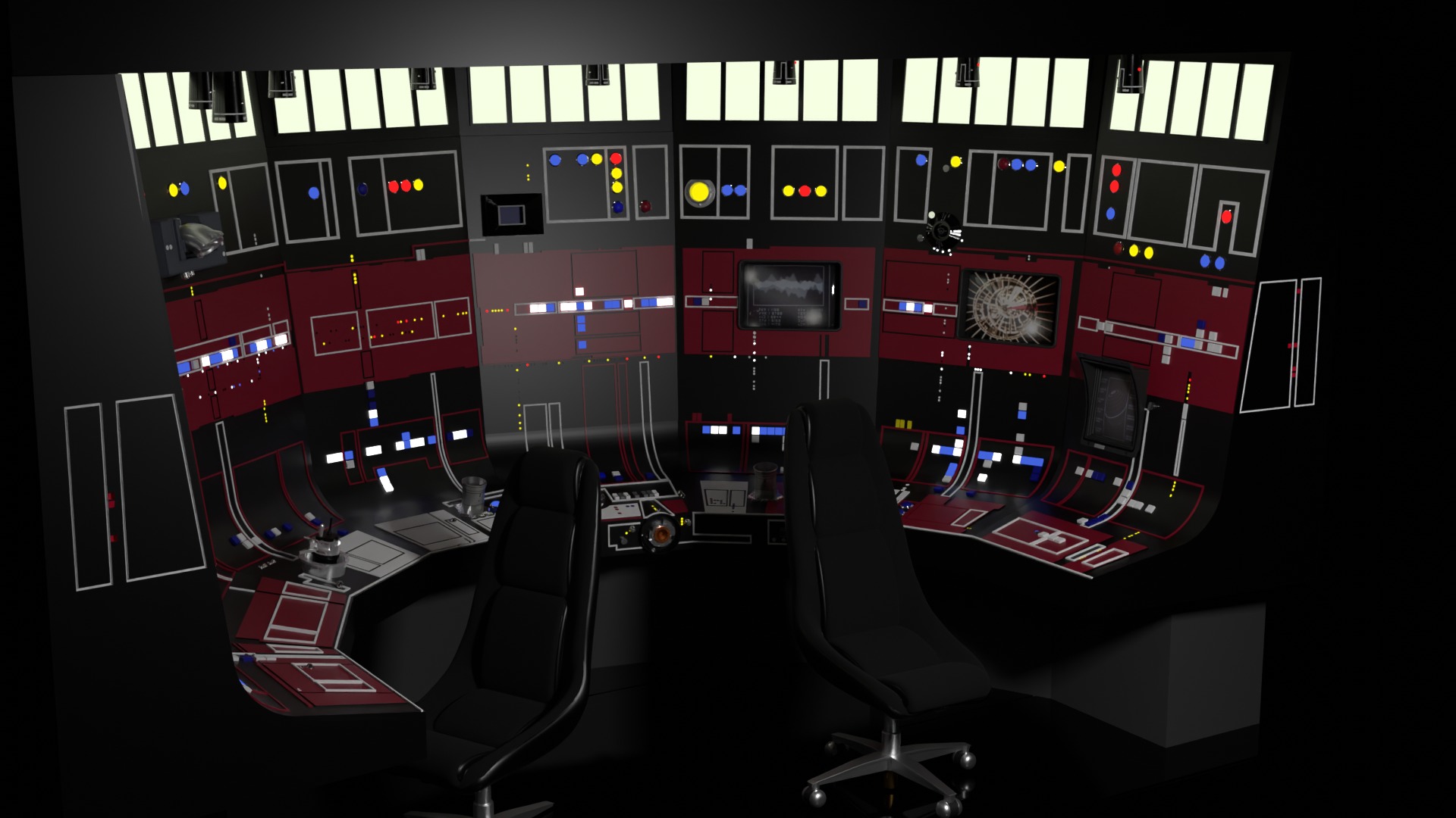 Set 3a - Control Panels Wall 1-6 scale Hottoys 3D print model_8