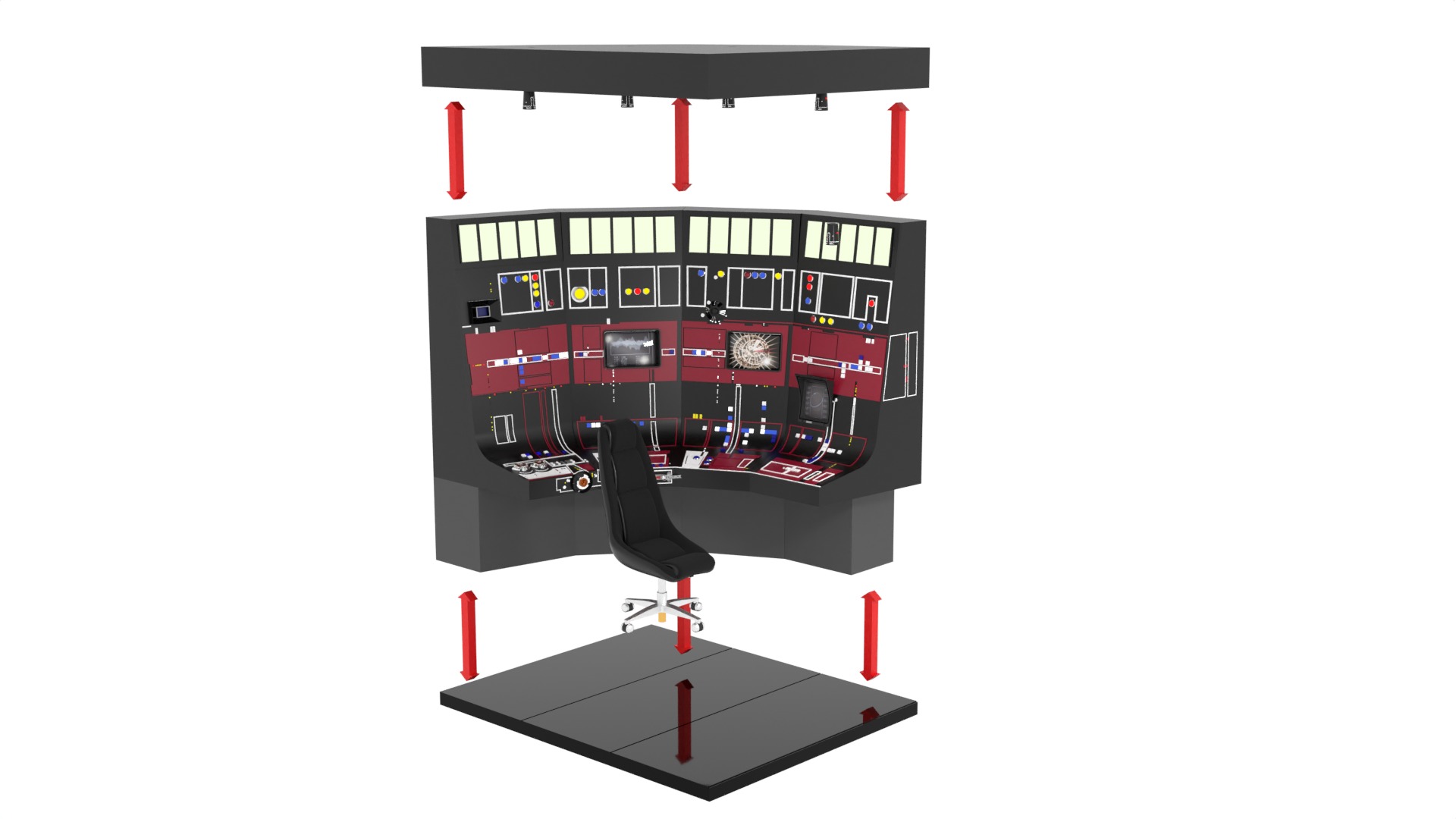 Set 3a - Control Panels Wall 1-6 scale Hottoys 3D print model_20