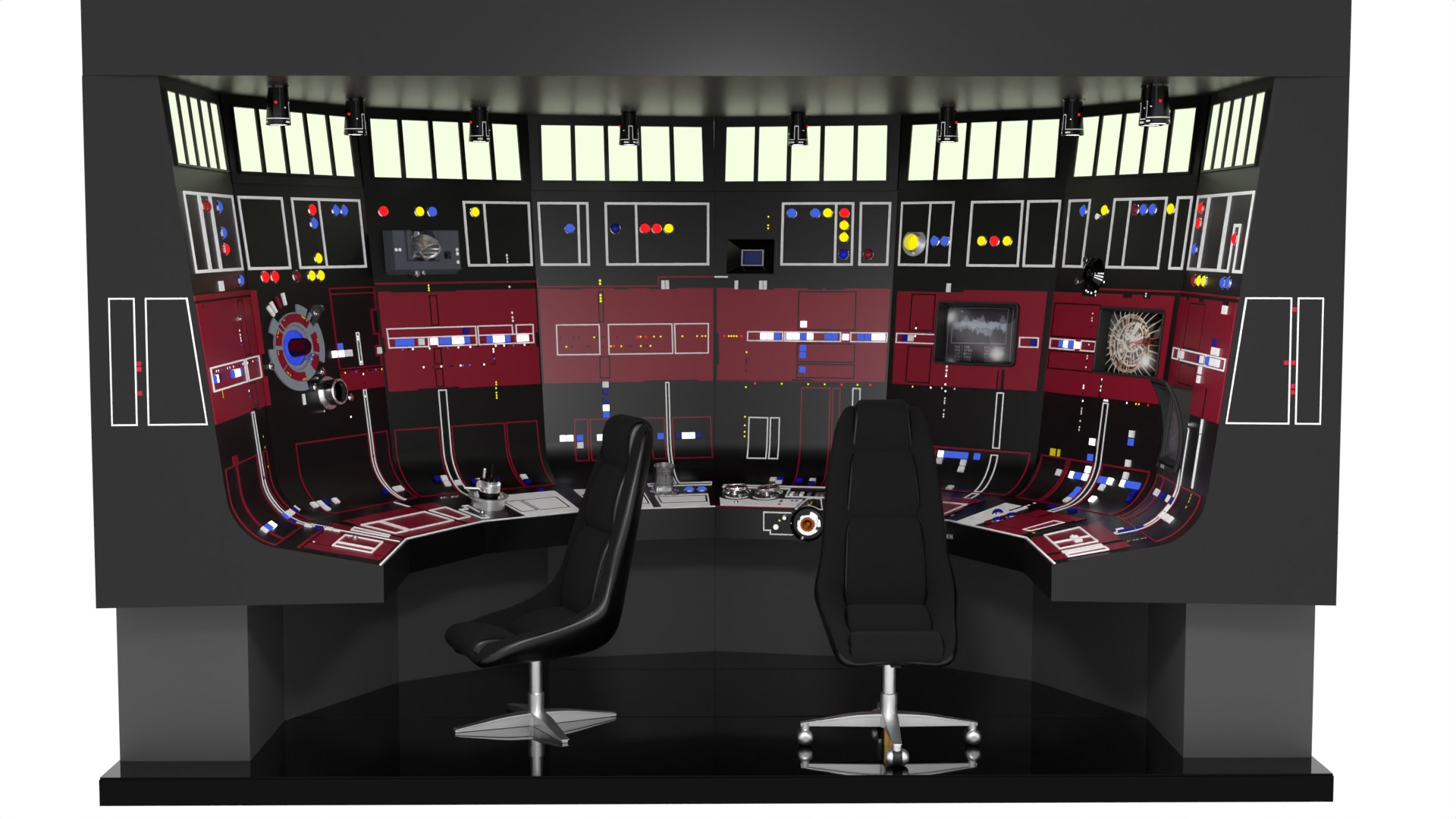 Set 3a - Control Panels Wall 1-6 scale Hottoys 3D print model_2