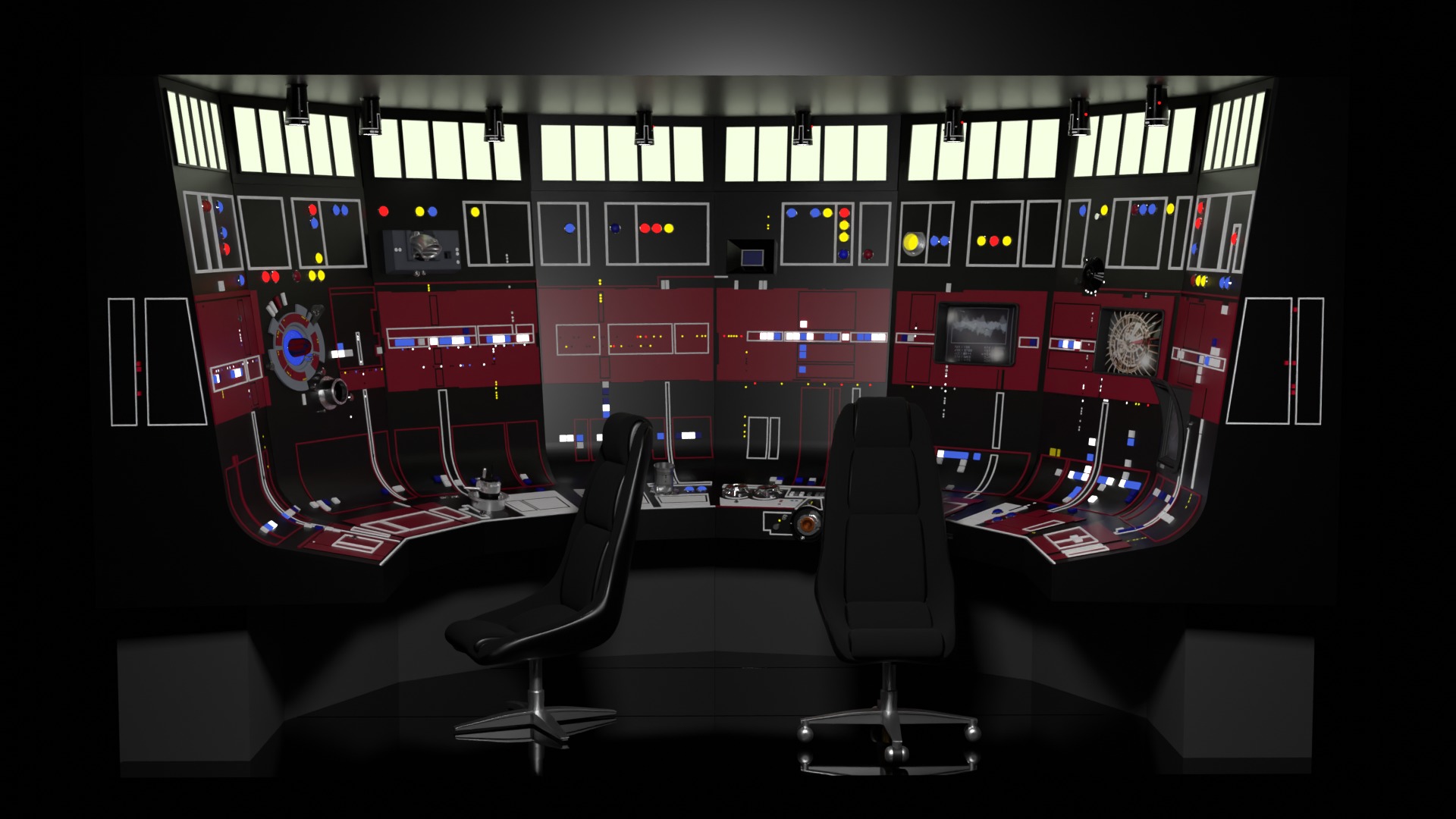 Set 3a - Control Panels Wall 1-6 scale Hottoys 3D print model_7