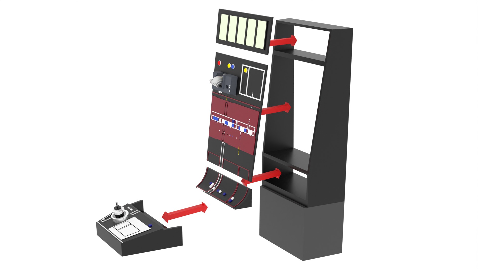 Set 3a - Control Panels Wall 1-6 scale Hottoys 3D print model_27