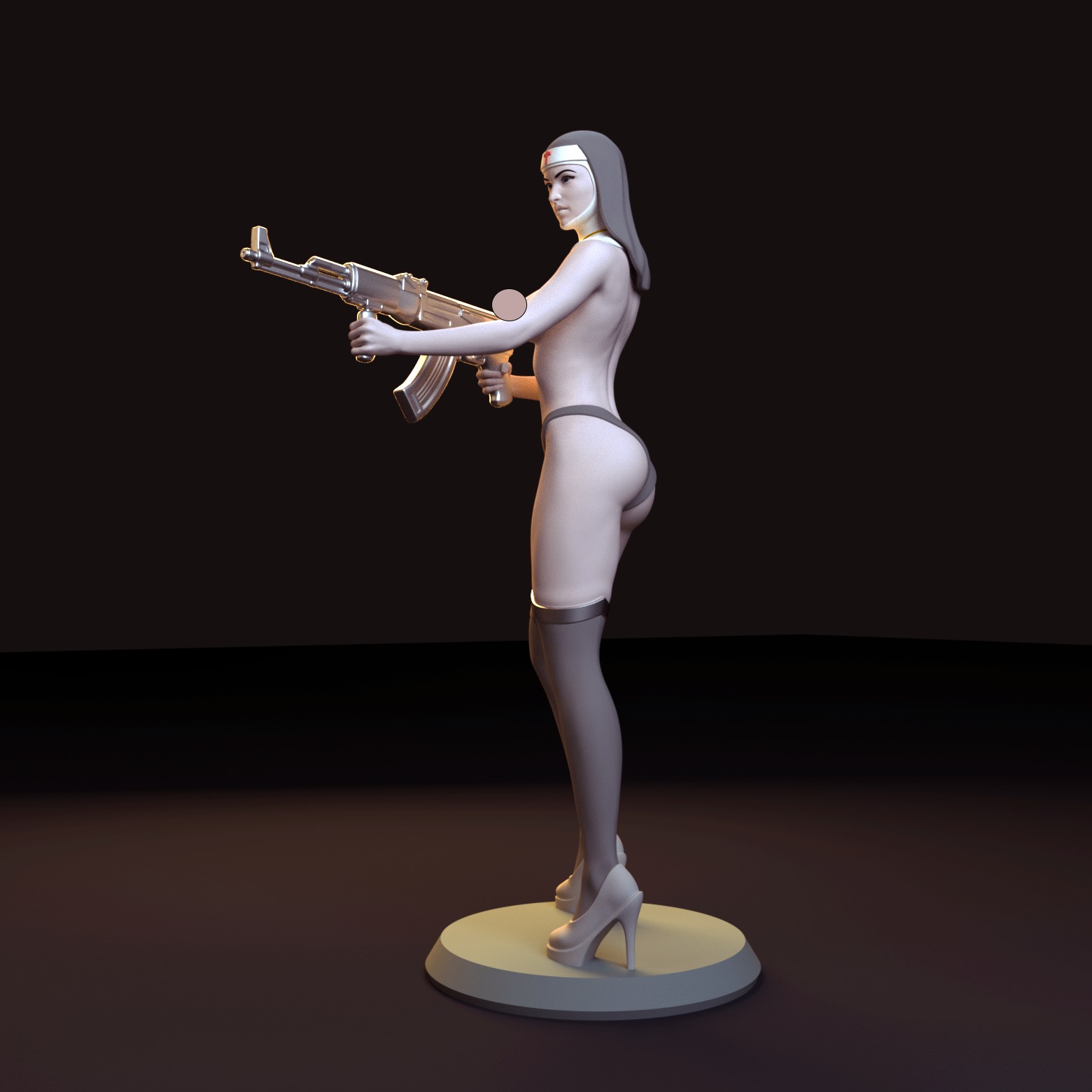 Naughty Nun 3D print model_5