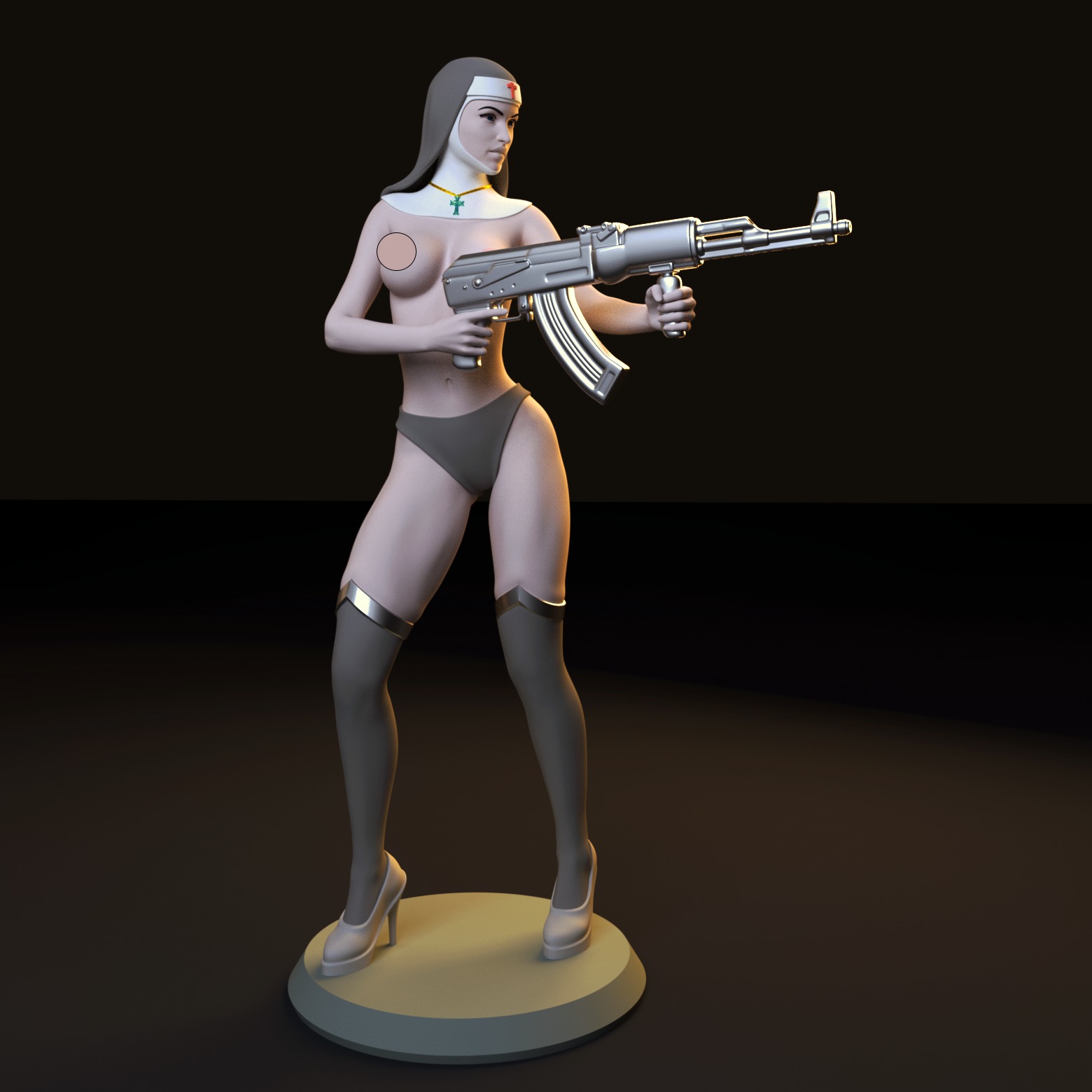 Naughty Nun 3D print model_2